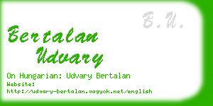 bertalan udvary business card